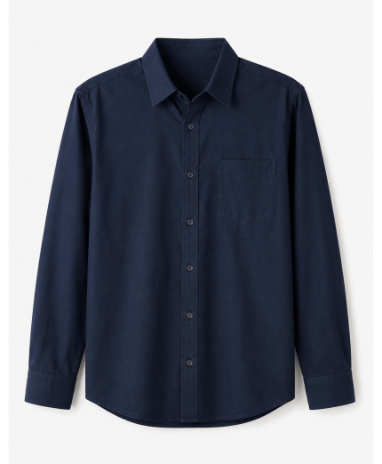 Premium Solid Navy Full Sleeve Cotton Shirt for Men